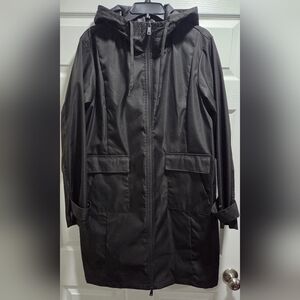 Bernardo Black Hooded Trench Coat